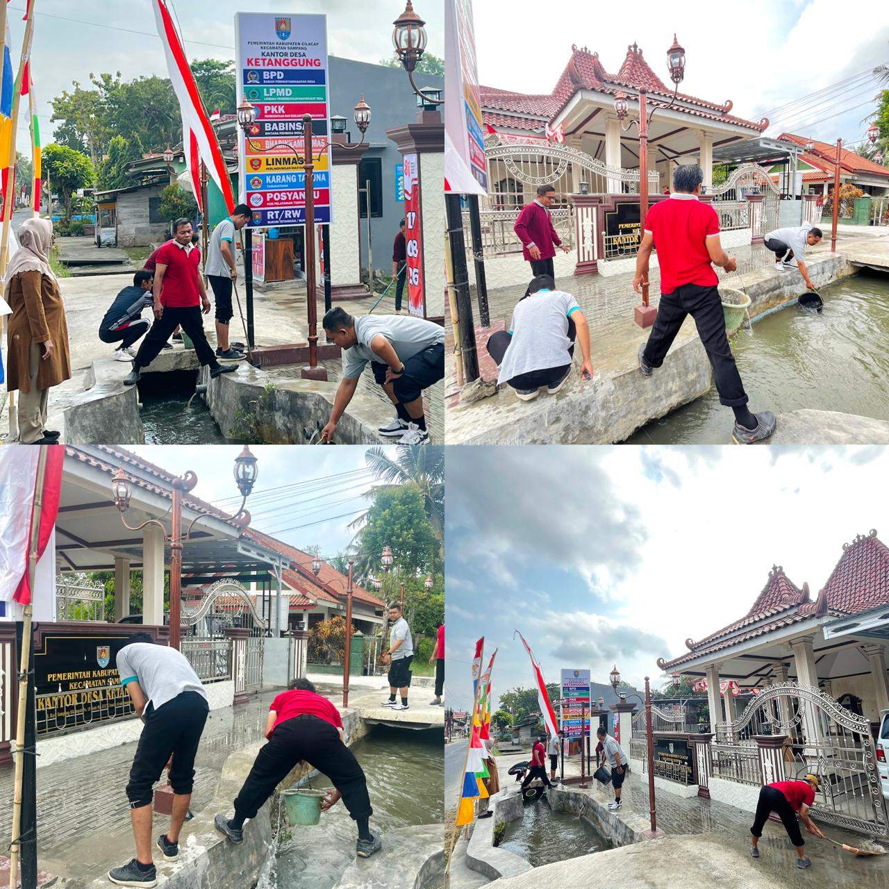 Perangkat Desa Ketanggung Laksanakan Jumat Bersih di Lingkungan Balai Desa